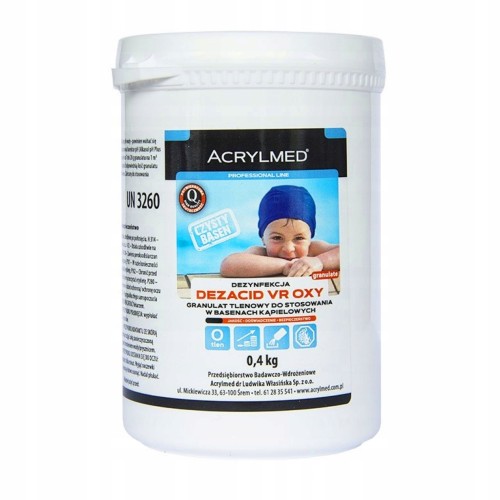 DEZACID VR WHITE DEZYNFEKCJA WODY W BASENIE 400g