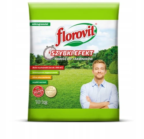 NAWÓZ DO TRAWY SZYBKI WZROST FLOROVIT 10kg / 500m²