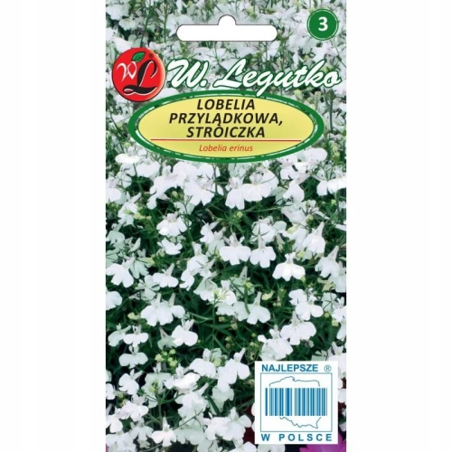 LOBELIA PRZYLĄDKOWA STROICZKA BIAŁA NASIONA 0,1g