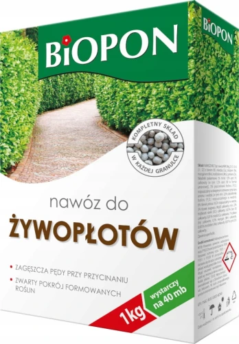 NAWÓZ DO ŻYWOPŁOTÓW BIOPON 1KG NA 40 MB
