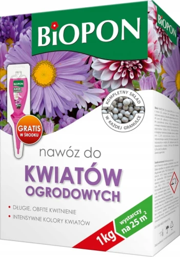 NAWÓZ DO KWIATÓW OGRODOWYCH BIOPON 1KG NA 25 M2
