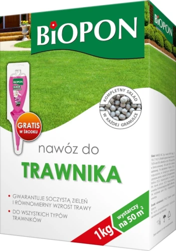 NAWÓZ DO TRAWNIKA BIOPON 1 KG NA 50 M2