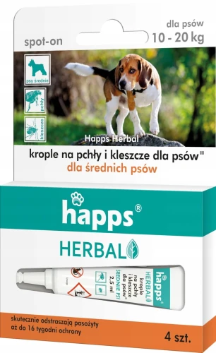 HERBAL KROPLE NA PCHŁY, KLESZCZE DLA ŚREDNICH PSÓW