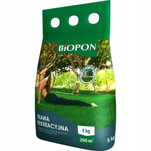 TRAWA REKREACYJNA NASIONA BIOPON 5 kg na 200 m²
