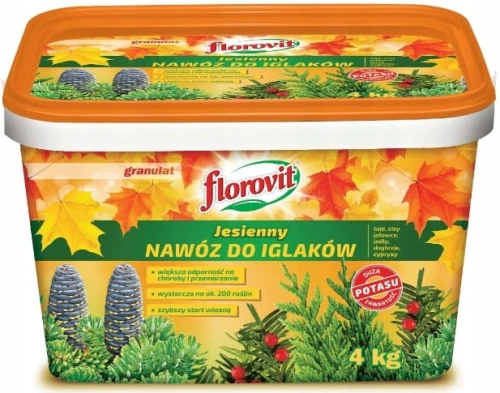 NAWÓZ JESIENNY DO IGLAKÓW FLOROVIT 4KG 200 ROŚLIN