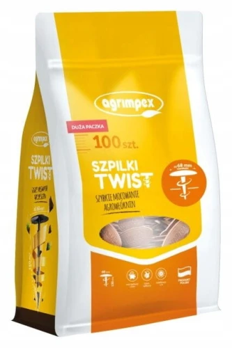 SZPILKI TWIST DO MOCOWANIA WŁÓKNINY BRĄZOWE 100szt