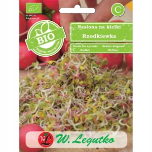 BIO NASIONA RZODKIEWKI NA KIEŁKI EKOLOGICZNA RZODKIEWKA NASIONA LEGUTKO 10g
