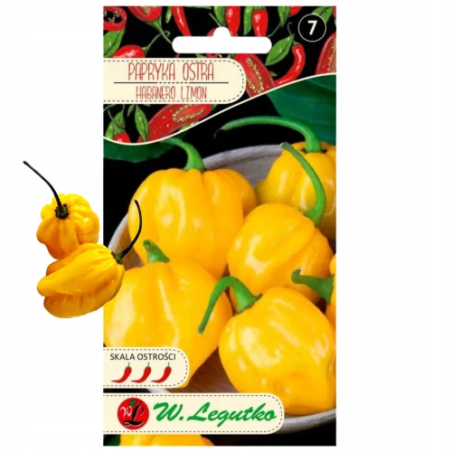 PAPRYKA BARDZO OSTRA CHIŃSKA MAŁA HABANERO ŻÓŁTA LIMON NASIONA LEGUTKO