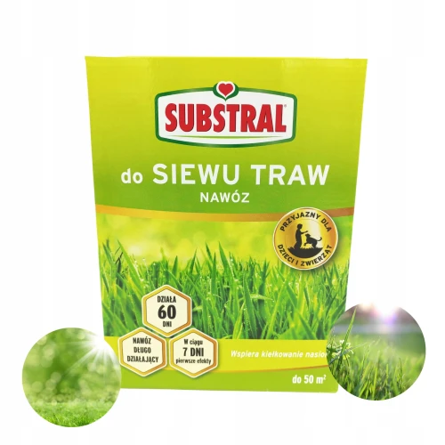 SUBSTRAL NAWÓZ DO SIEWU TRAWY 60 DNI GRANULAT DŁUGODZIAŁAJĄCY SZYBKI 1KG