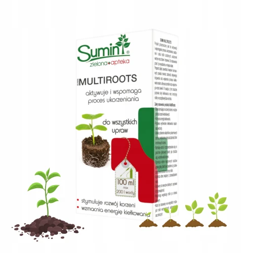 SUMIN MULTIROOTS AKTYWUJE PROCES UKORZENIANIA SADZONKI NAWÓZ PŁYNNY 0,1KG