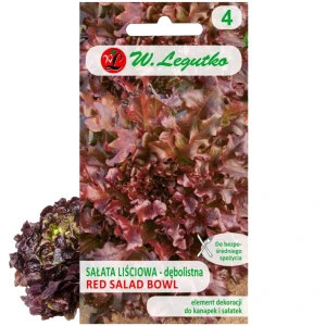 SAŁATA LIŚCIOWA CZERWONA RED SALAD BOWL DĘBOLISTNA DEKORACYJNA NASIONA 1g