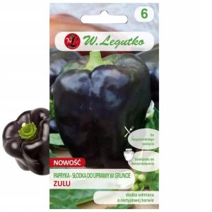 PAPRYKA SŁODKA ZULU CIEMNOFIOLETOWA LUB CIEMNOCZERWONA NASIONA LEGUTKO 0,5g