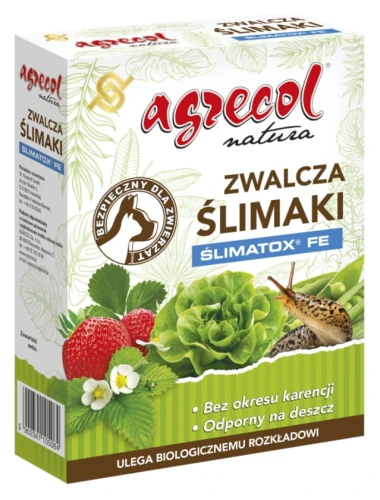 ŚLIMATOX FE ZWALCZA ŚLIMAKI BEZ KARENCJI ODPORNY NA DESZCZ AGRECOL EKO 500g