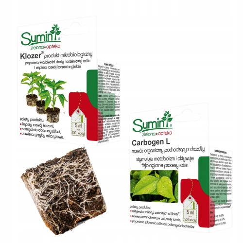 KLOZER I CARBOGEN SUMIN MIKROBIOLOGICZNA OCHRONA I WSPOMAGANIE ROŚLIN 2x5ml