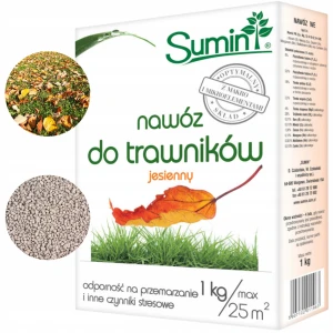 NAWÓZ JESIENNY DO TRAWY TRAWNIKA SUMIN DO TRAWNIKÓW BEZ AZOTU 1kg NA 25m²