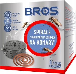 SPIRALE NA KOMARY Z DEKORACYJNĄ OSŁONKĄ BROS 6szt