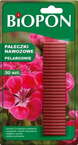 PAŁECZKI NAWOZOWE DO PELARGONII BIOPON 30szt